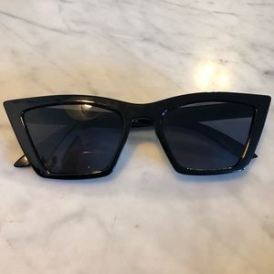 Black geometric cat eye sunglasses